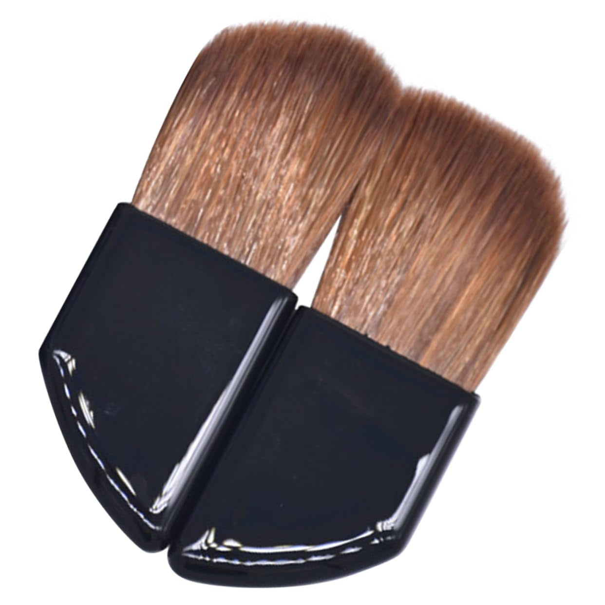 2Pcs Portable Travel Makeup Brush Professional Blush Applicators Soft Bristles for Even Powder Distribution Go Cosmetic Touch-Ups
