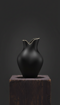 Matte Black Sculptural Vase