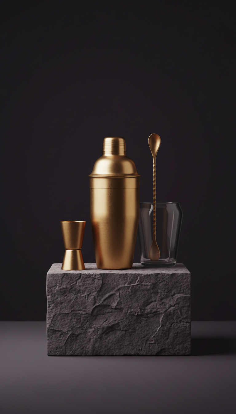 Brushed Gold Cocktail Set